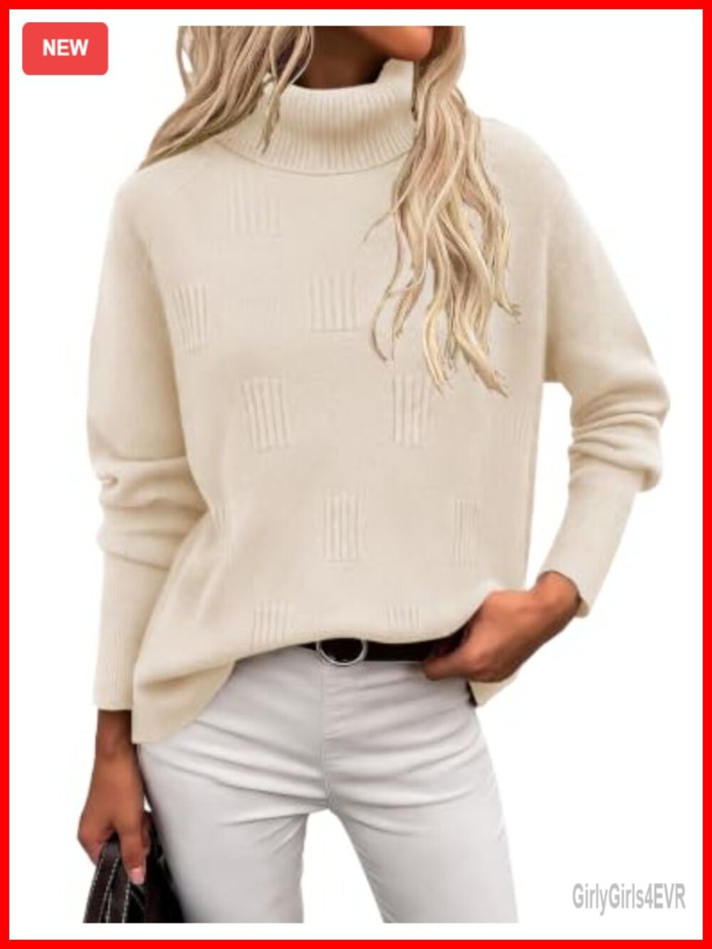 Women's Turtleneck Sweater Long Sleeve Chunky Knit Pullover Fall Winter